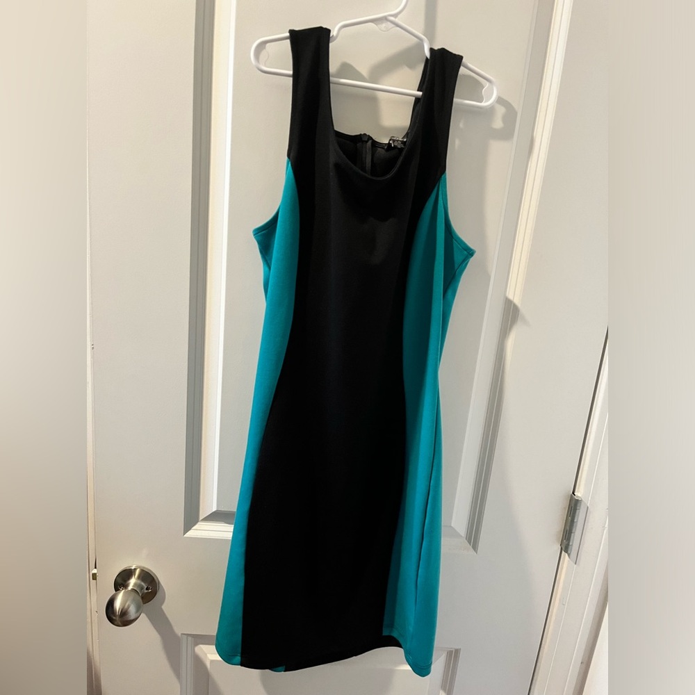 Black & Turquoise Spandex Dress